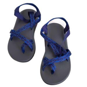Men's Chaco Vibram Adjustable Outdoor Sandal Blue Gray Size 12